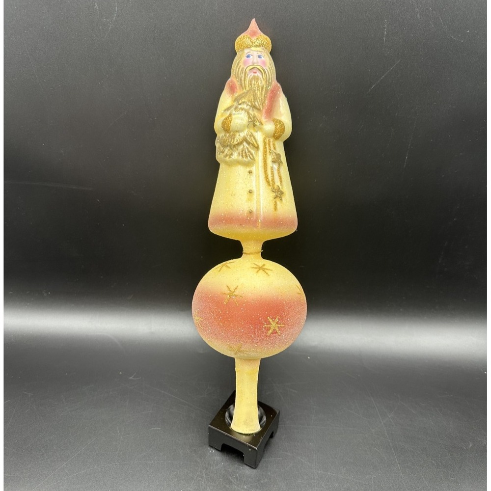 CHRISTOPHER RADKO ANTIQUE SANTA 13" FINIAL CHRISTMAS‎ TREE TOPPER ORNAMENT W/BOX